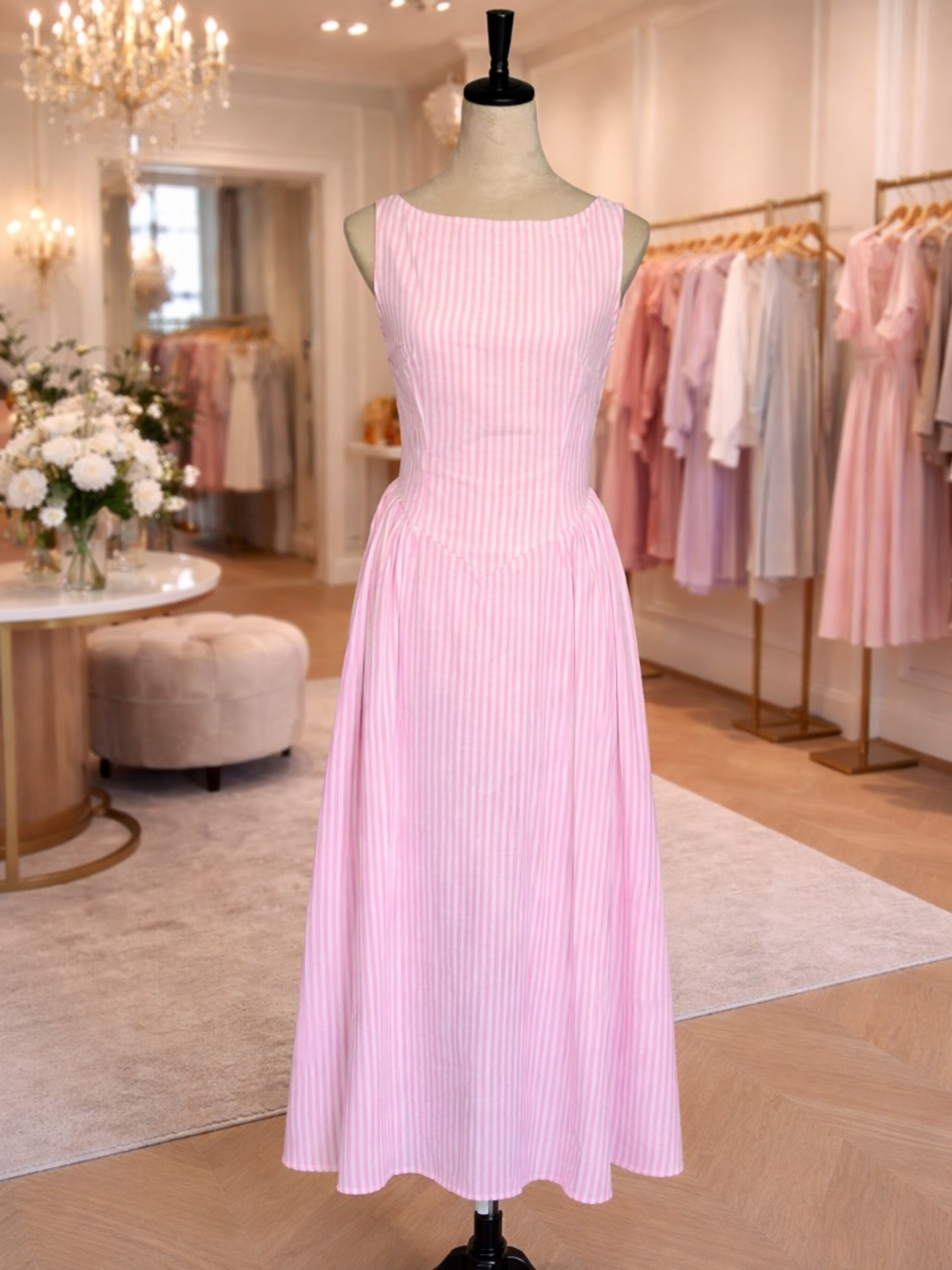 NWT Cider pink striped dress Size S